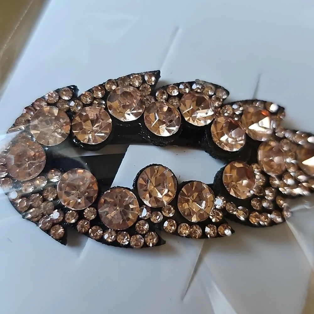 New Elegant Apricot Color Crystal Hair Clip Barrette